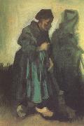 Vincent Van Gogh Peasant Woman Sweeping the Floor (nn04) Spain oil painting artist